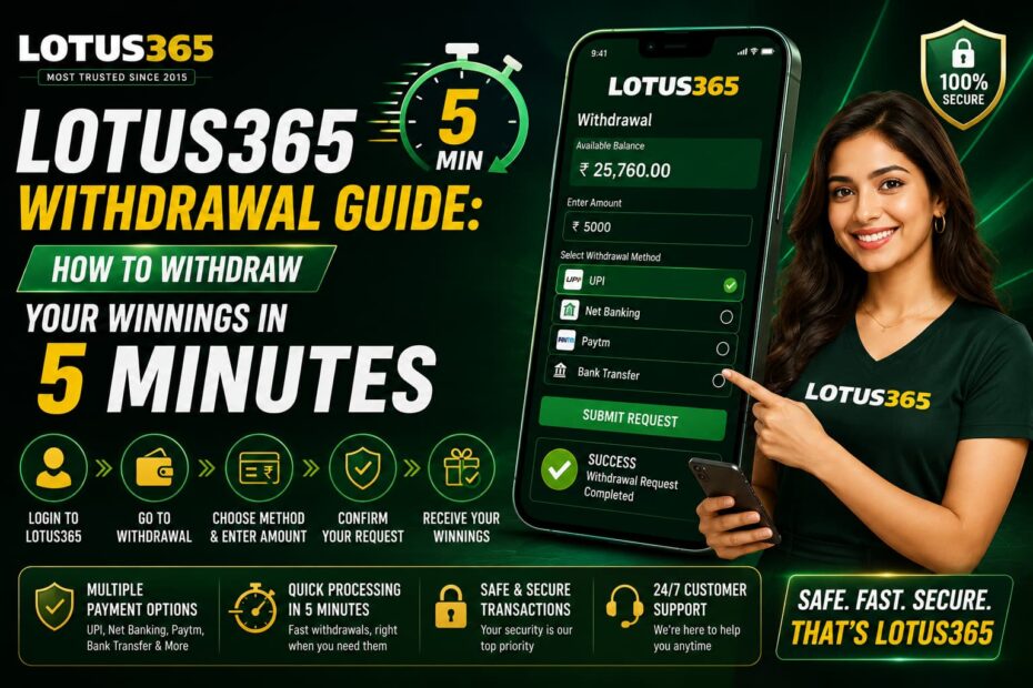 Lotus365 wiithdraw in minutes