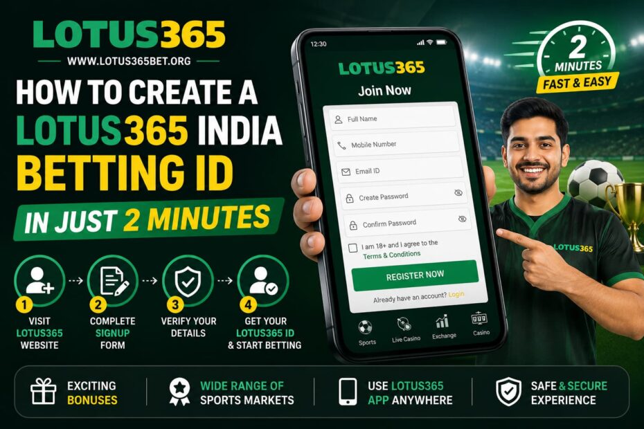 Beginner creating a Lotus365 India Betting ID through the official Lotus365 Signup and Login process