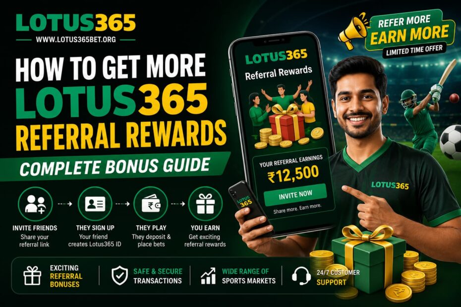 Lotus365 referral rewards complete bonus guide for users inviting friends and earning eligible referral benefits