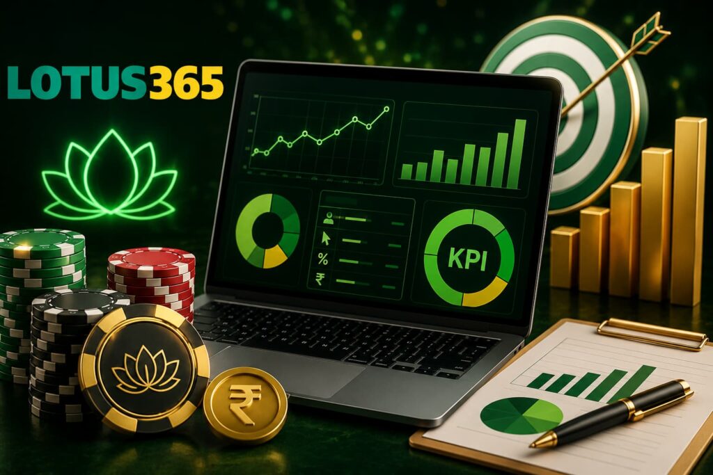 Lotus365 campaign results dashboard showing marketing KPIs, analytics, conversions and performance data