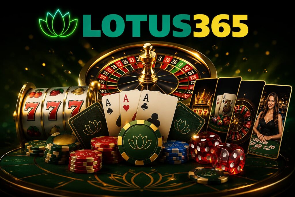 Popular casino games on Lotus365 including slots, blackjack, roulette, baccarat, Teen Patti and live dealer games