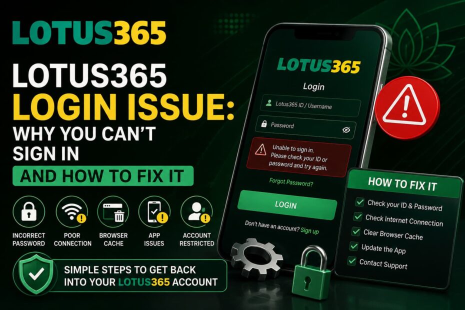 Lotus365 login issue troubleshooting guide for users unable to sign in