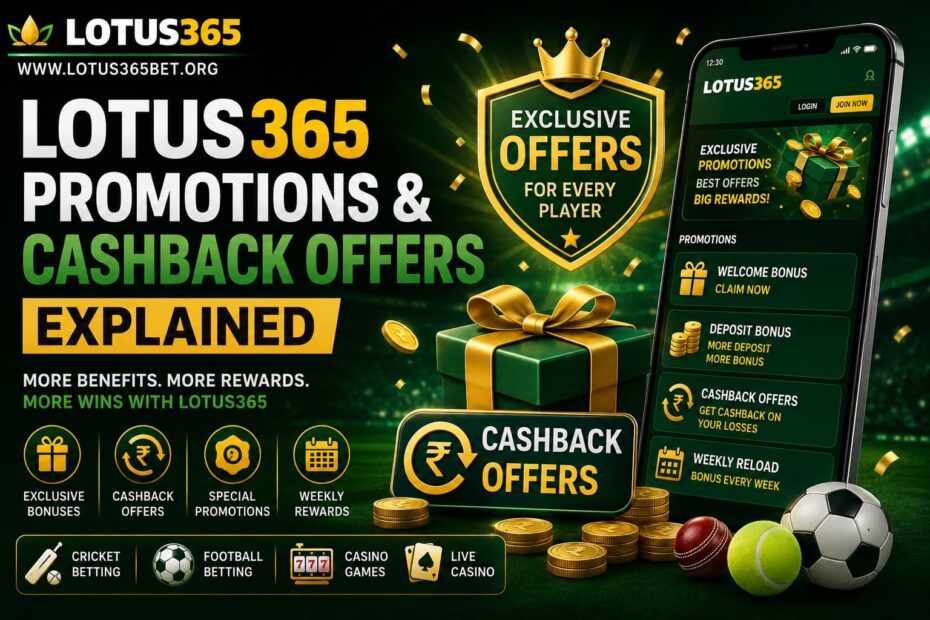 Lotus365 promotions and cashback offers guide showing bonus rewards, cashback campaigns, and promotional benefits