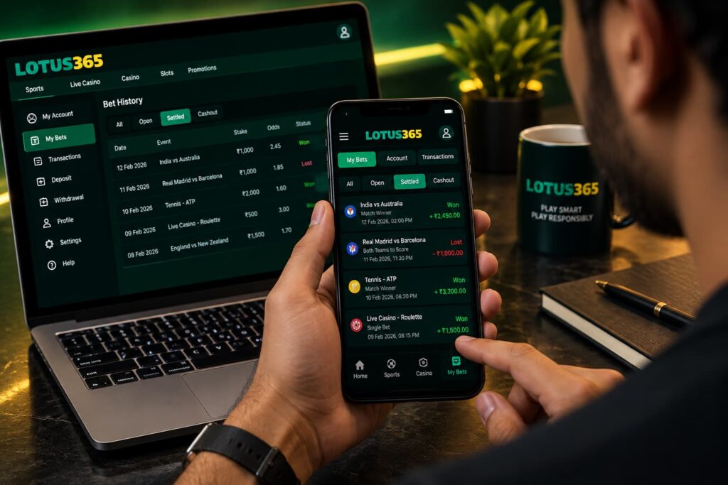 How to review bets and account activity on Lotus365 using bet history and account controls